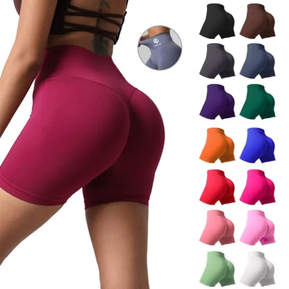 Yoga gym cycling women high waist seamless workout shorts