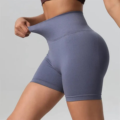 Yoga gym cycling women high waist seamless workout shorts