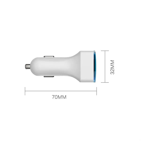 Dual USB Car Charger Adapter w/ LED Light for Mobile Devices