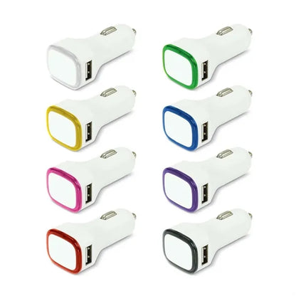 Dual USB Car Charger Adapter w/ LED Light for Mobile Devices