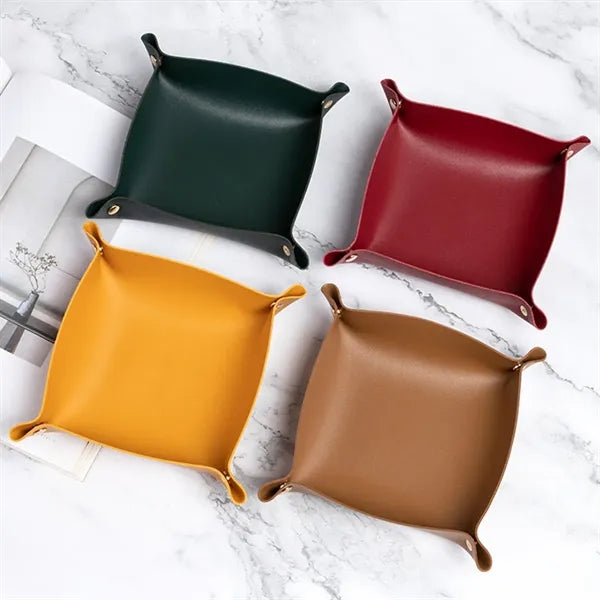 Foldable PU Leather Valet Tray