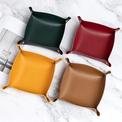 Foldable PU Leather Valet Tray