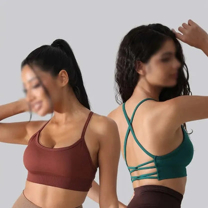 Workout gym women clothing high support sports strappy bras