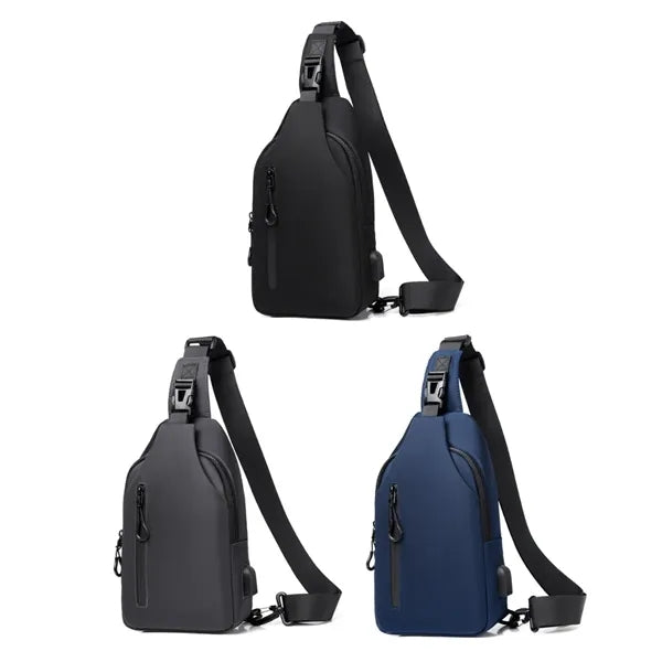 Crossbody Sling Bag with USB Charging Port & Safety Buckle