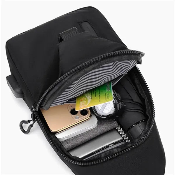 Crossbody Sling Bag with USB Charging Port & Safety Buckle