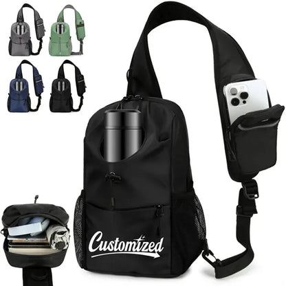 Anti-Theft Crossbody Sling Bag with Integrated Bottle Holder