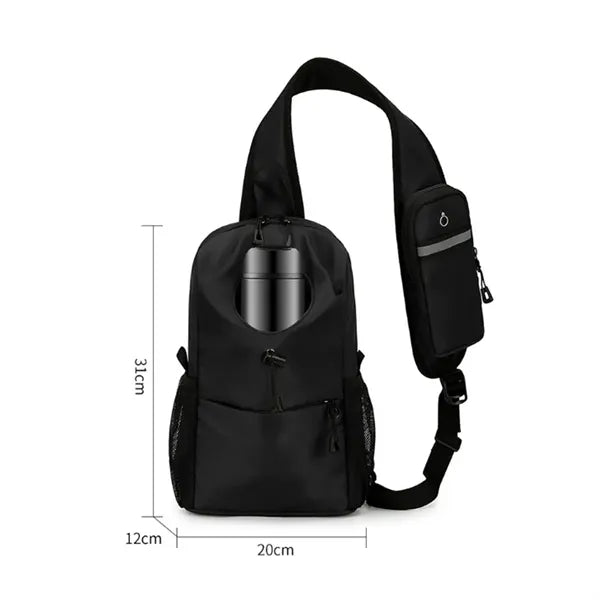 Anti-Theft Crossbody Sling Bag with Integrated Bottle Holder