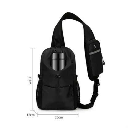 Anti-Theft Crossbody Sling Bag with Integrated Bottle Holder