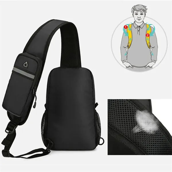Anti-Theft Crossbody Sling Bag with Integrated Bottle Holder