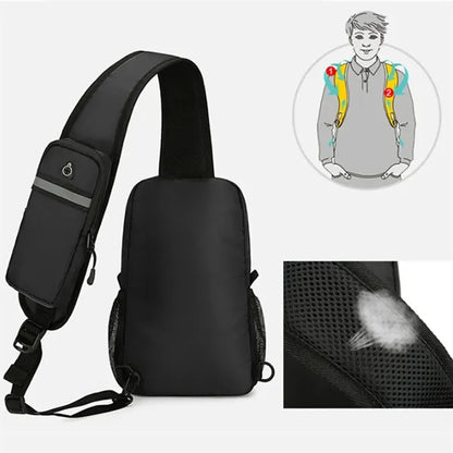Anti-Theft Crossbody Sling Bag with Integrated Bottle Holder