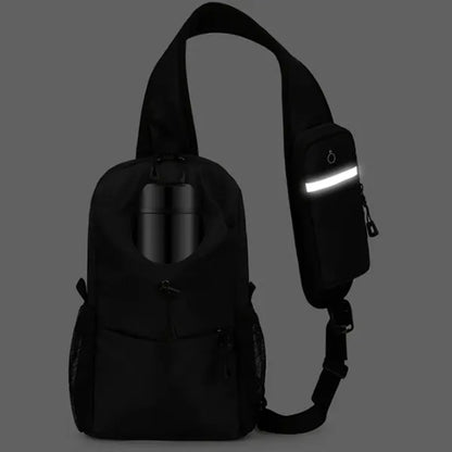Anti-Theft Crossbody Sling Bag with Integrated Bottle Holder