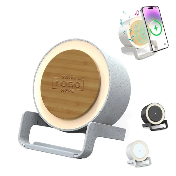 Music Bedside Lamp with Wireless Charger Speaker
