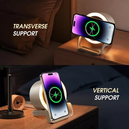 Music Bedside Lamp with Wireless Charger Speaker