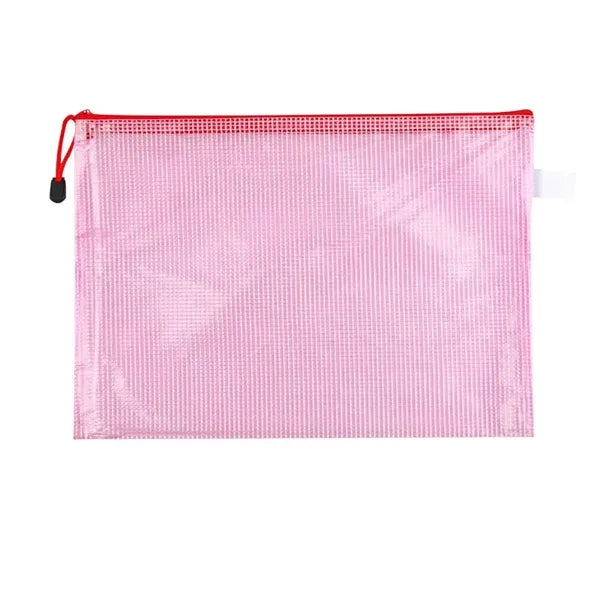 A4 PVC Mesh Zipper Pouch for Document Storage