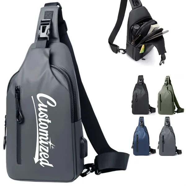 Anti-Theft Sleek Crossbody Sling Bag with USB Charging Port
