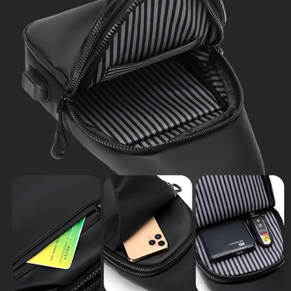 Anti-Theft Sleek Crossbody Sling Bag with USB Charging Port