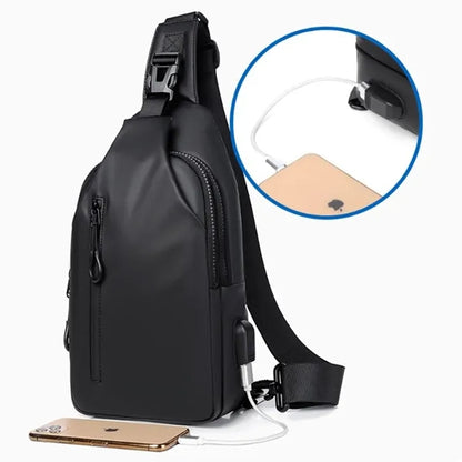 Anti-Theft Sleek Crossbody Sling Bag with USB Charging Port