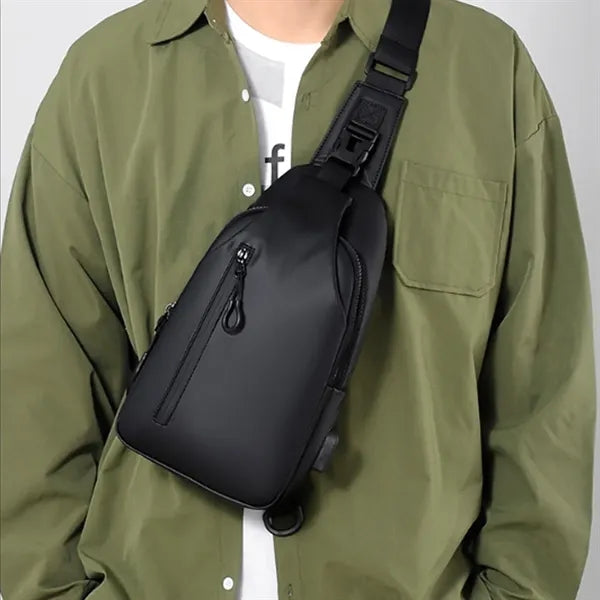 Anti-Theft Sleek Crossbody Sling Bag with USB Charging Port