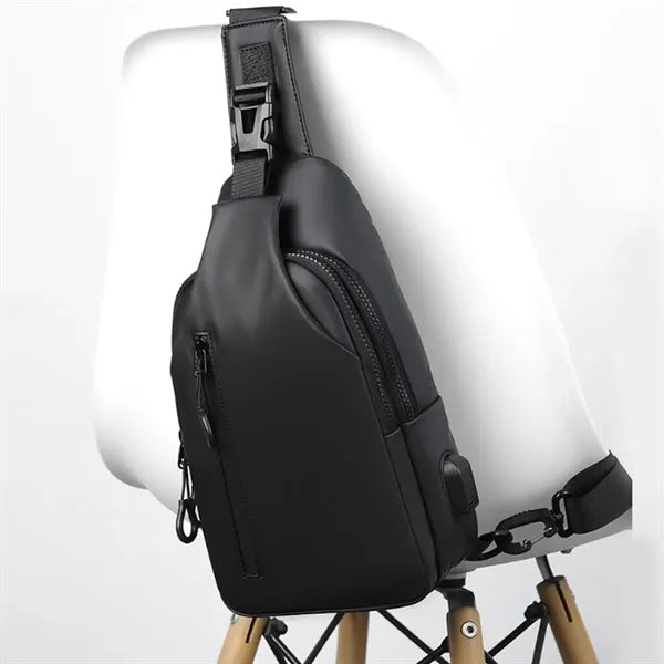 Anti-Theft Sleek Crossbody Sling Bag with USB Charging Port