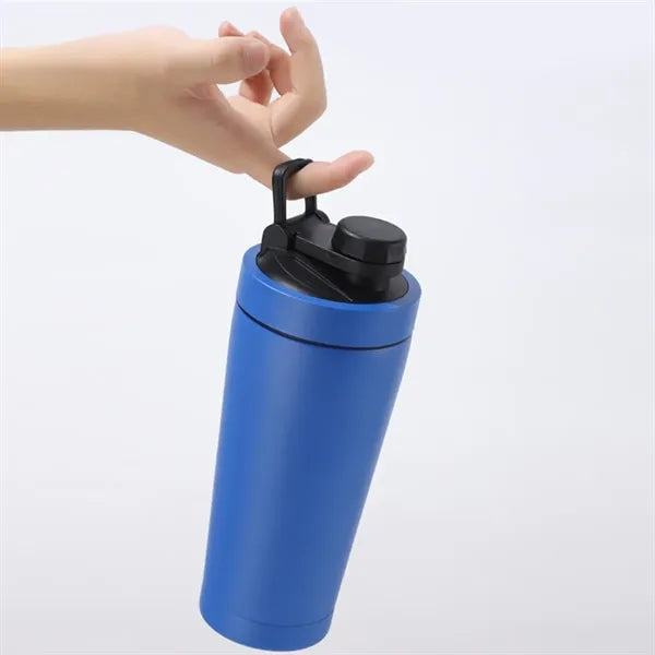 30Oz. Stainless Steel Shaker Bottle with Flip Lid and Handle