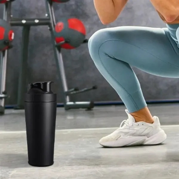 30Oz. Stainless Steel Shaker Bottle with Flip Lid and Handle
