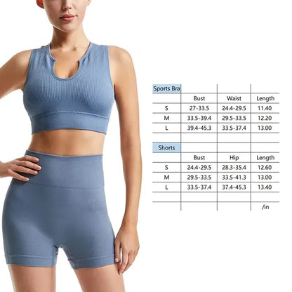 Yoga workout gym women high waist legging with sport bra set