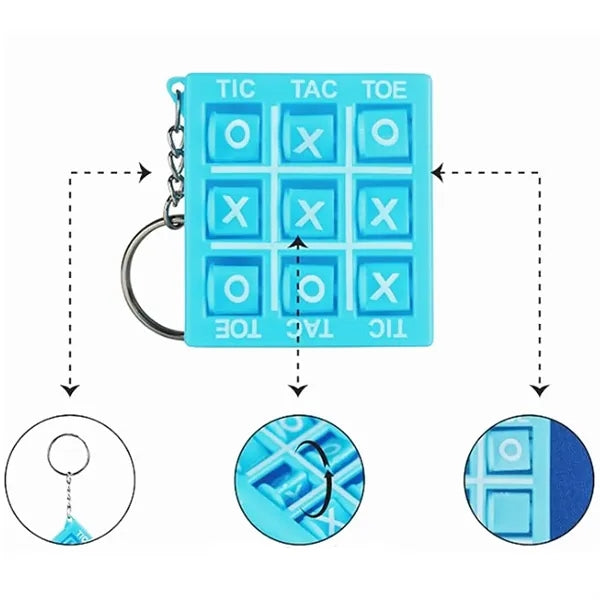 Tic Tac Toe Puzzle Keychain Game with Custom Logo