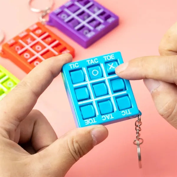 Tic Tac Toe Puzzle Keychain Game with Custom Logo