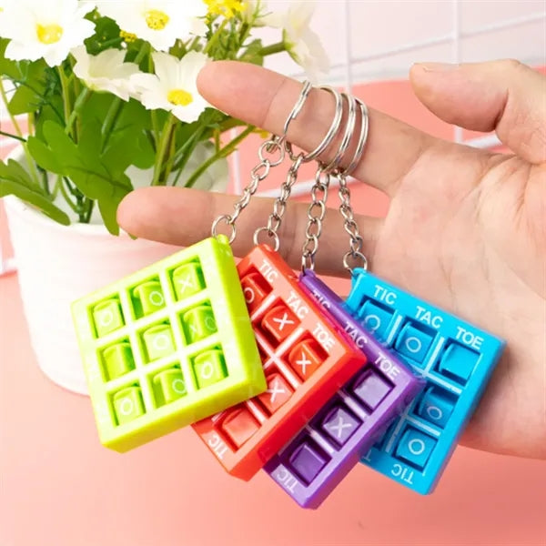 Tic Tac Toe Puzzle Keychain Game with Custom Logo