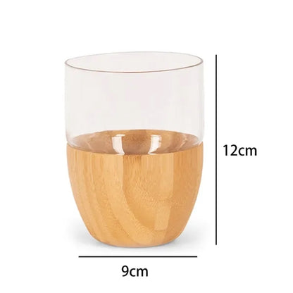 16oz. Glass Cup with Bamboo Base Custom Logo Gift Mugs