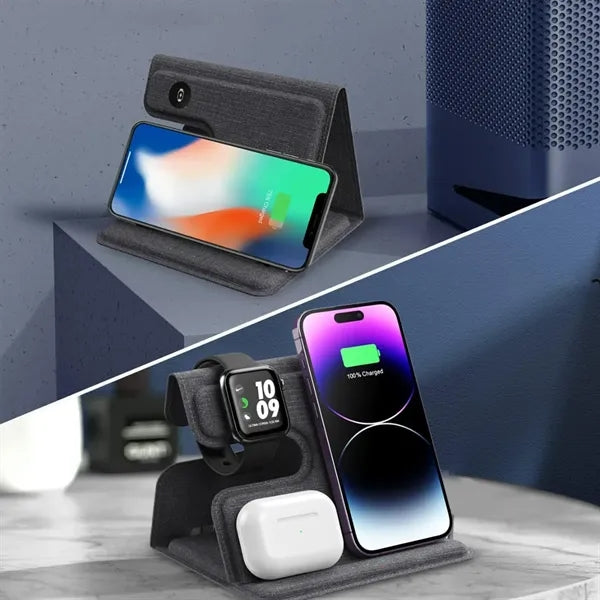 3-in-1 Foldable Wireless Fast Charging Stand