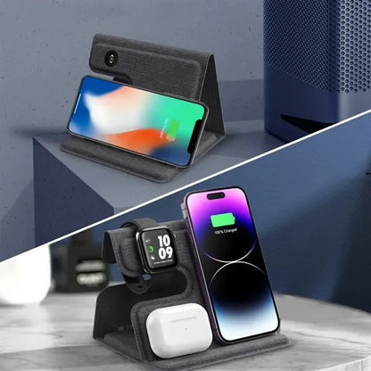3-in-1 Foldable Wireless Fast Charging Stand