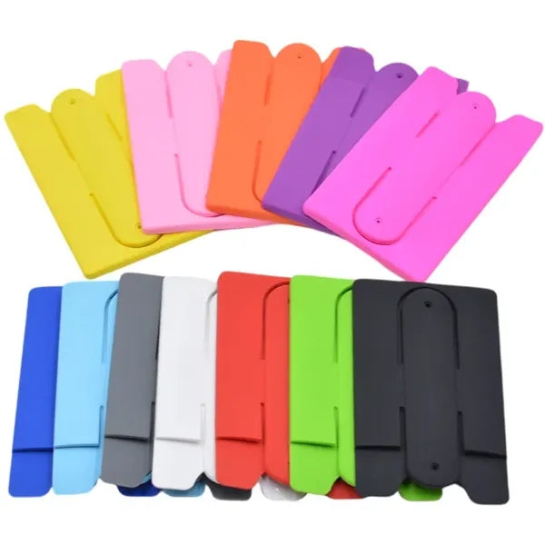 Soft Silicone U-Shaped Phone Stand with Card Storage