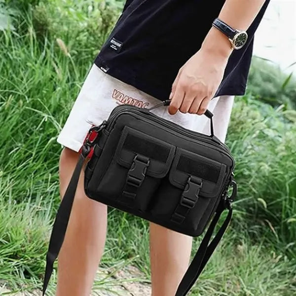Durable Tactical Messenger Shoulder Bag w/ USB Charging Port