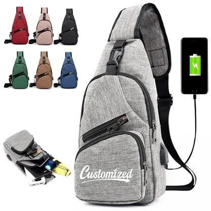 Versatile USB Charging Crossbody Sling Bag for Travel Sport