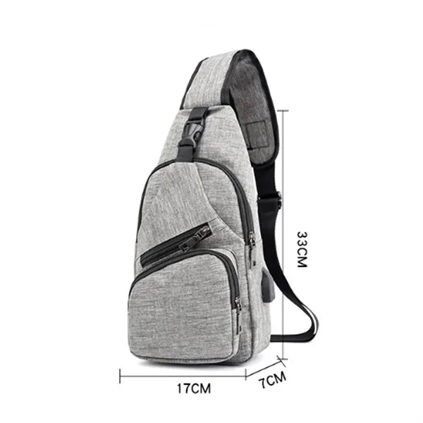 Versatile USB Charging Crossbody Sling Bag for Travel Sport