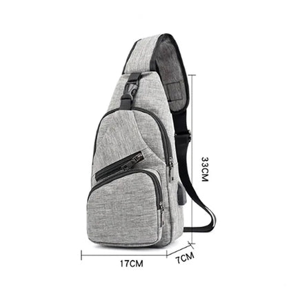 Versatile USB Charging Crossbody Sling Bag for Travel Sport
