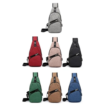 Versatile USB Charging Crossbody Sling Bag for Travel Sport