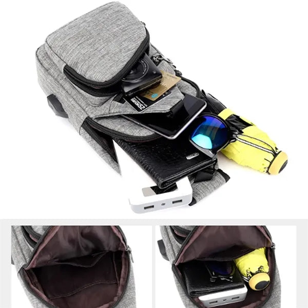 Versatile USB Charging Crossbody Sling Bag for Travel Sport