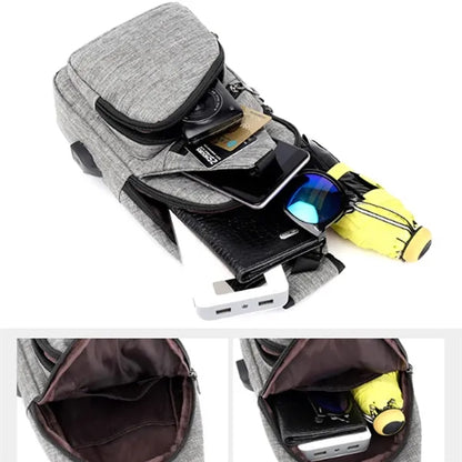 Versatile USB Charging Crossbody Sling Bag for Travel Sport