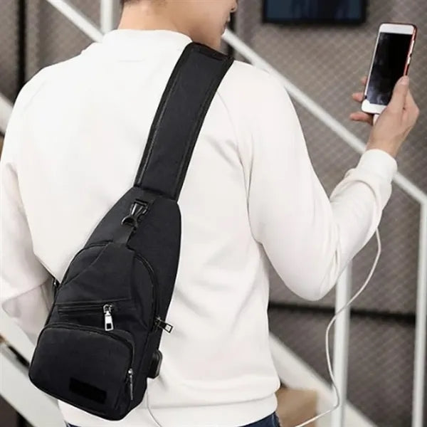 Versatile USB Charging Crossbody Sling Bag for Travel Sport