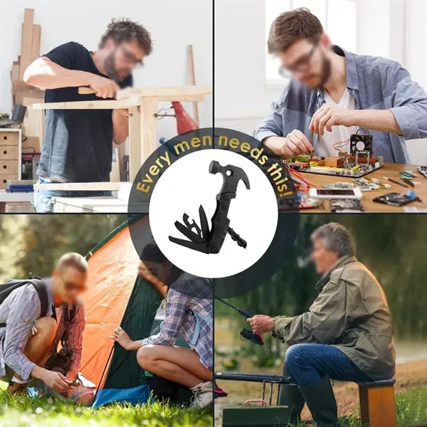 Unique gift outdoor multi-function all-in-one tool hammer