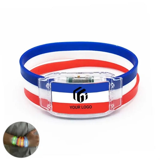 Sport events concerts elastic silicone light up bracelet