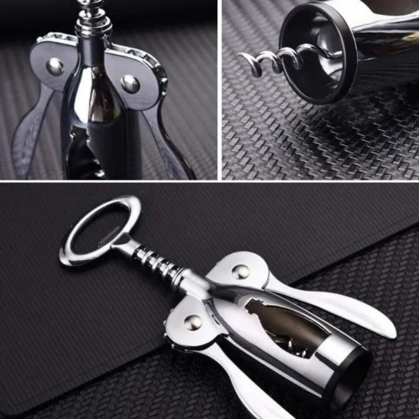 9-Piece Premium Leather Wine Opener Accessory Set