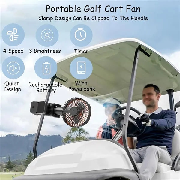 Outdoor camping desk golf cart cooling magnetic clip on fan