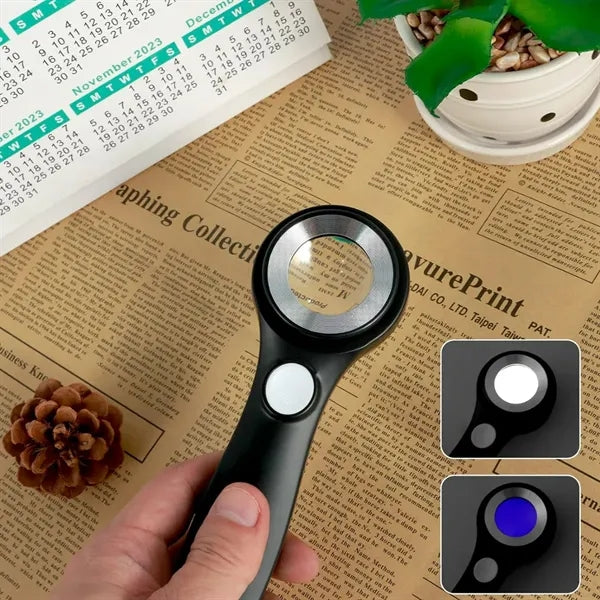 Rechargeable LED Light Handheld Magnifier Magnifying Glass