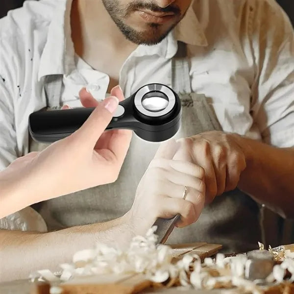 Rechargeable LED Light Handheld Magnifier Magnifying Glass