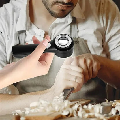 Rechargeable LED Light Handheld Magnifier Magnifying Glass
