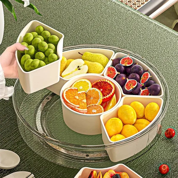 Picnic beach divided serving tray snackle box container