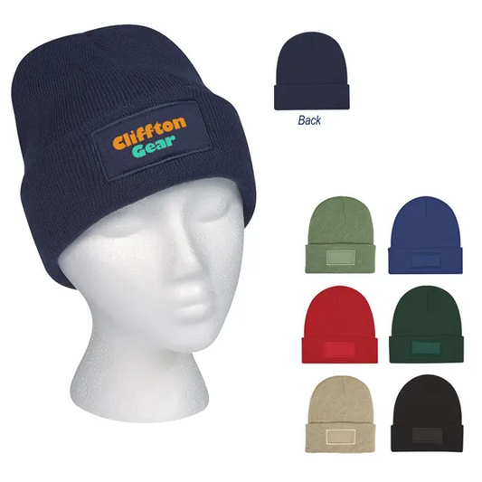 Patch rPET Knit Beanie With Cuff